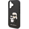Karl Lagerfeld PU Saffiano Karl and Choupette Case for iPhone 16 Plus Black - (KLHCP16MSANKCPK)