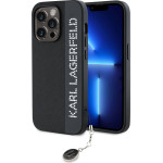 Karl Lagerfeld PU Saffiano Rhinestone Charm Case for iPhone 14 Pro Black - (KLHCP14LPSAKDGCK)