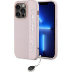 Karl Lagerfeld PU Saffiano Rhinestone Charm Case for iPhone 14 Pro Pink - (KLHCP14LPSAKDGCP)