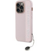 Karl Lagerfeld PU Saffiano Rhinestone Charm Case for iPhone 14 Pro Pink - (KLHCP14LPSAKDGCP)