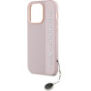 Karl Lagerfeld PU Saffiano Rhinestone Charm Case for iPhone 14 Pro Pink - (KLHCP14LPSAKDGCP)