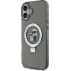 Karl Lagerfeld Ringstand Karl and Choupette MagSafe Case for iPhone 16 Plus Black - (KLHMP16MHMRSKCK)