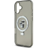 Karl Lagerfeld Ringstand Karl and Choupette MagSafe Case for iPhone 16 Plus Black - (KLHMP16MHMRSKCK)