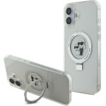 Karl Lagerfeld Ringstand Karl and Choupette MagSafe Case for iPhone 16 Plus White - (KLHMP16MHMRSKCH)