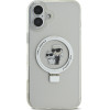 Karl Lagerfeld Ringstand Karl and Choupette MagSafe Case for iPhone 16 Plus White - (KLHMP16MHMRSKCH)