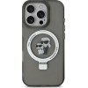 Karl Lagerfeld Ringstand Karl and Choupette MagSafe Case for iPhone 16 Pro Max Black - (KLHMP16XHMRSKCK)