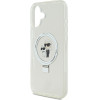 Karl Lagerfeld Ringstand Karl and Choupette MagSafe Case for iPhone 16 White - (KLHMP16SHMRSKCH)
