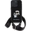 Karl Lagerfeld Saffiano Crossbody Strap Karl and Choupette Case for iPhone 16 Pro Black - (KLHCP16LCSAKCPMK)