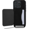 Karl Lagerfeld Saffiano Crossbody Strap Karl and Choupette Case for iPhone 16 Pro Black - (KLHCP16LCSAKCPMK)