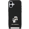 Karl Lagerfeld Saffiano Crossbody Strap Metal Karl and Choupette Case for iPhone 17 Black - (KLHCP17SSAKCPBK)