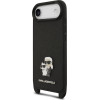 Karl Lagerfeld Saffiano Crossbody Strap Metal Karl and Choupette Case for iPhone Air Black - (KLHCP17MSAKCPBK)