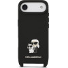 Karl Lagerfeld Saffiano Crossbody Strap Metal Karl and Choupette Case for iPhone Air Black - (KLHCP17MSAKCPBK)