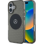 Mercedes PC/TPU Star Pattern MagSafe Case for iPhone 16 Plus Black - (MEHMP16M23HCPK)