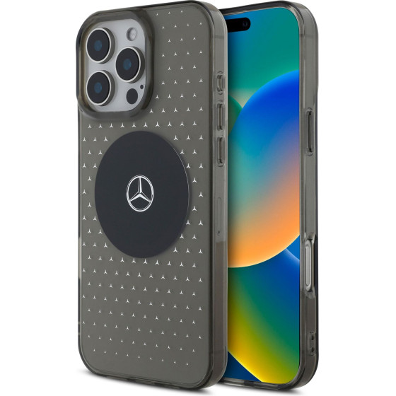 Mercedes PC/TPU Star Pattern MagSafe Case for iPhone 16 Pro Max Black - (MEHMP16X23HCPK)