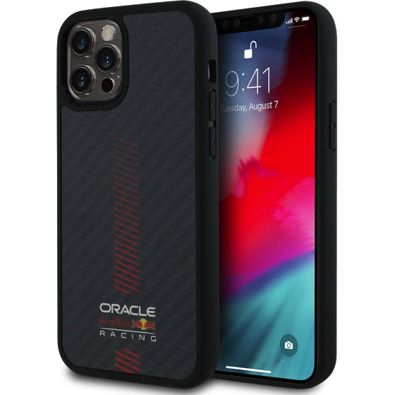 Red Bull Carbon Powerbar MagSafe Case for iPhone 12/12 Pro Black - (RBHMP12M24CFGSMK)