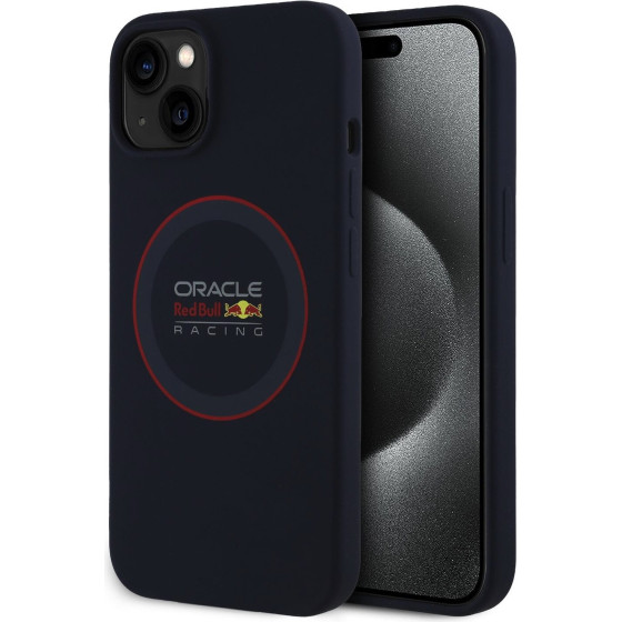 Red Bull Silicone Red Ring MagSafe Case for iPhone 13 Navy - (RBHMP13M24SIILVR)