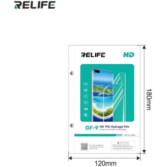 Relife HD TPU Hydrogel Foil for Smartphones Pack 50 pcs - (GF-9)