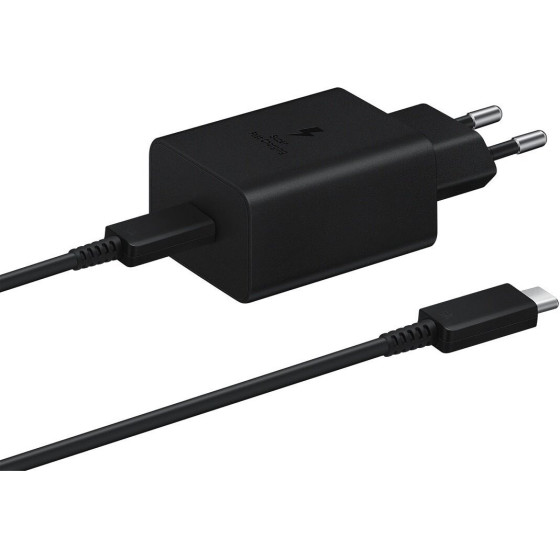Samsung EP-T1510EBE + EP-DA705BBE 15W Travel Charger + USB-C/USB-C Data Cable Black (OOB Bulk) - (57983112646)