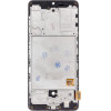 Compatible LCD display + Touch Unit + Front Cover for Samsung A415 Galaxy A41 Black OEM - (57983122802)