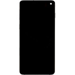 Compatible LCD display + Touch Unit + Front Cover for Samsung G973 Galaxy S10 Black OEM - (57983122926)
