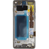 Compatible LCD display + Touch Unit + Front Cover for Samsung G973 Galaxy S10 Black OEM - (57983122926)