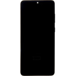 Compatible LCD display + Touch Unit + Front Cover for Samsung G986/G985 Galaxy S20+ Cosmic Black OEM - (57983120970)