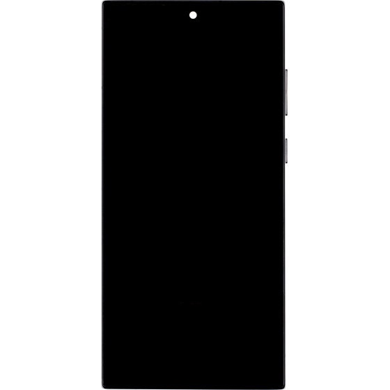 Compatible LCD display + Touch Unit + Front Cover for Samsung S908 Galaxy S22 Ultra Phantom Black OEM - (57983125479)