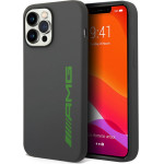 AMG Liquid Silicone Green Logo Case For Iphone 14 Pro Max Grey - (AMHCP14XSGLGGN)