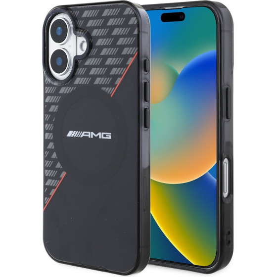 AMG Rhombs Magsafe Case For Iphone 16 Plus Black/Red - (AMHMP16M24HRDKR)
