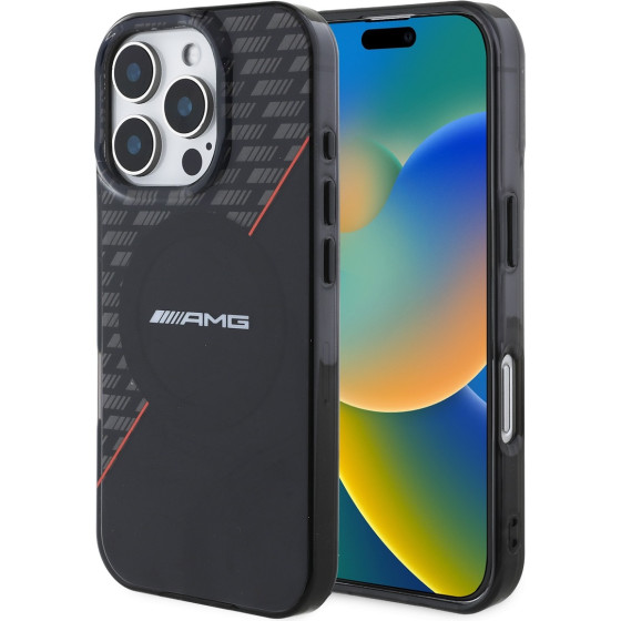 AMG Rhombs Magsafe Case For Iphone 16 Pro Max Black/Red - (AMHMP16X24HRDKR)
