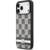DKNY Pu Leather Checkered Pattern And Stripe Case For Iphone 17 Pro Max Black - (DKHCP17XPCPTSSK)