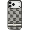 DKNY Pu Leather Checkered Pattern And Stripe Case For Iphone 17 Pro Max Black - (DKHCP17XPCPTSSK)