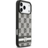 DKNY Pu Leather Checkered Pattern And Stripe Case For Iphone 17 Pro Max Black - (DKHCP17XPCPTSSK)