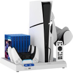 iPega P5S028 All-in-One Charging Stand With Cooling For PS5/PS5 Slim/PS5 Pro White - (PG-P5S028)