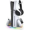 iPega P5S045 Vertical Charging Stand With Rgb For PS5 Slim/PS5 Pro White - (PG-P5S045)