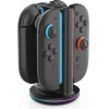iPega SW2051 Charger Dock With Rgb For Joycon Controllers Nintendo Switch 2 Black - (PG-SW2051)