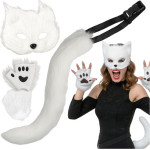 Ruhhy 4-Piece cat/Fox costume, white, 26249 - (18616-0)
