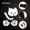 Ruhhy 4-Piece cat/Fox costume, white, 26249 - (18616-0)