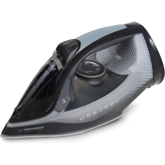 Esperanza Steam Iron Ceramic Soleplate Grey, Black 2600 W - (EHI011)