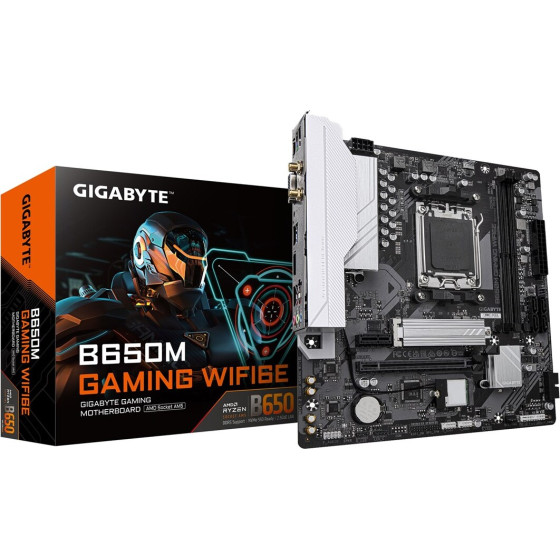Gigabyte Motherboard - Amd Ryzen 9000 Series CPUs, 5+2+2 Phases VRM, Up To 6400MHz DDR5 (OC), 1xPcie 4.0 M.2, 2.5 Gbe LAN, Wifi 6E, Usb 3.2 Gen 1 - (B650M Gaming WIFI6E)