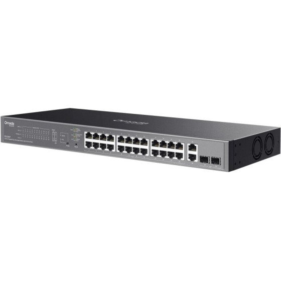 TP-Link Omada 28-Port Gigabit Easy Managed Switch, 2x GLAN, 24x Glan PoE+, 2x SFP, 250W Poe budget, 1U - (ES228GP)