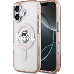 Karl Lagerfeld Case For Iphone 17 Compatible With Magsafe KLHMP17SHgchgkbp (Iml Choupette Sketch Logo) pink
