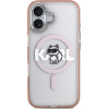 Karl Lagerfeld Case For Iphone 17 Compatible With Magsafe KLHMP17SHgchgkbp (Iml Choupette Sketch Logo) pink
