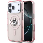 Karl Lagerfeld Case For Iphone 17 Pro Compatible With Magsafe KLHMP17LHgchgkbp (Iml Choupette Sketch Logo) pink