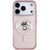 Karl Lagerfeld Case For Iphone 17 Pro Compatible With Magsafe KLHMP17LHgchgkbp (Iml Choupette Sketch Logo) pink
