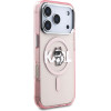 Karl Lagerfeld Case For Iphone 17 Pro Compatible With Magsafe KLHMP17LHgchgkbp (Iml Choupette Sketch Logo) pink