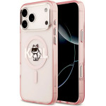 Karl Lagerfeld Case For Iphone 17 Pro Max Compatible With Magsafe KLHMP17XHgchgkbp (Iml Choupette Sketch Logo) pink