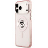 Karl Lagerfeld Case For Iphone 17 Pro Max Compatible With Magsafe KLHMP17XHgchgkbp (Iml Choupette Sketch Logo) pink