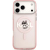 Karl Lagerfeld Case For Iphone 17 Pro Max Compatible With Magsafe KLHMP17XHgchgkbp (Iml Choupette Sketch Logo) pink