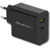 QOLTEC Charger | 45W | 5-20V | 2.25-3A | Usb Type C Pd | Usb | Black - (51717)